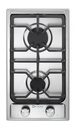 Verona VDGCT212FSS 12 inch Italian-Made Gas Cooktop with 2 Brass Burners and Continuous Cast Iron Grates in Stainless Steel