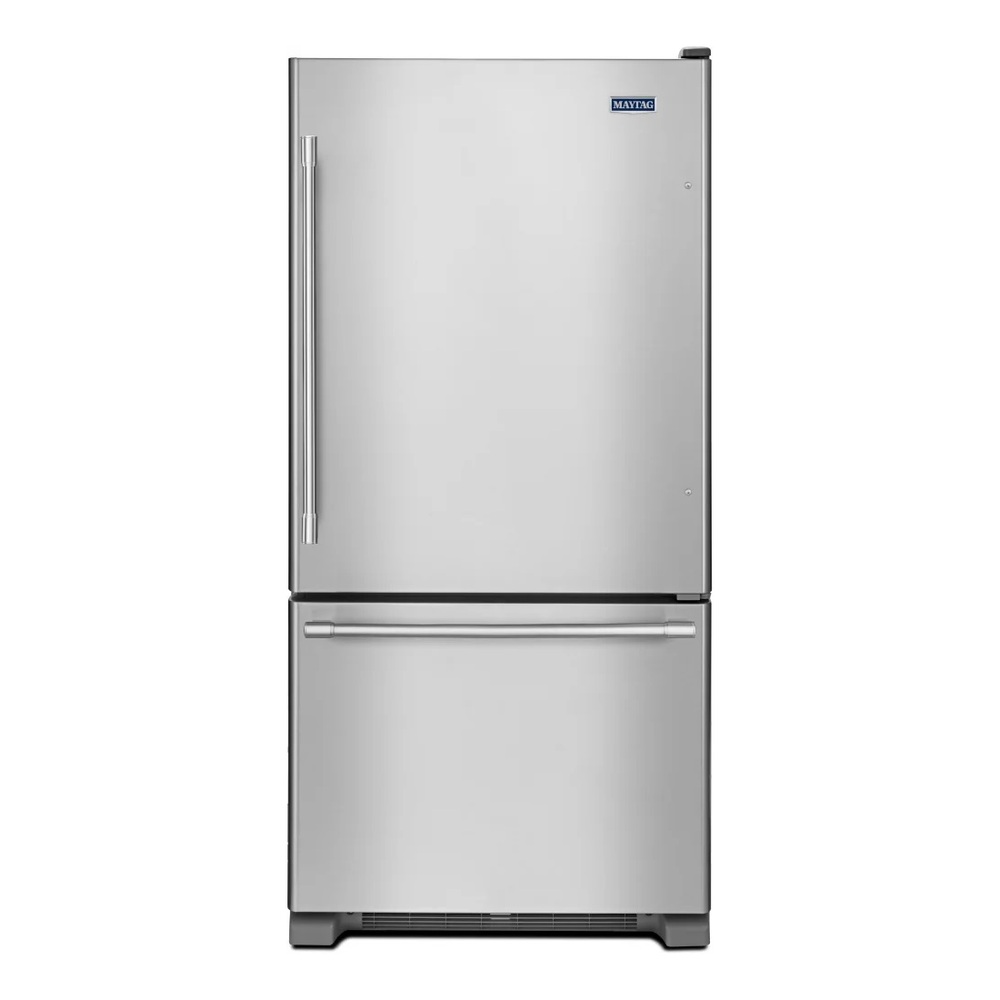 Maytag MBF2258FEZ 33 inch Bottom Freezer Refrigerator with 22.07 cu. ft. Capacity, BrightSeries LED Lighting, FreshLock Crispers, Energy Star, in Fingerprint Resistant Stainless Steel