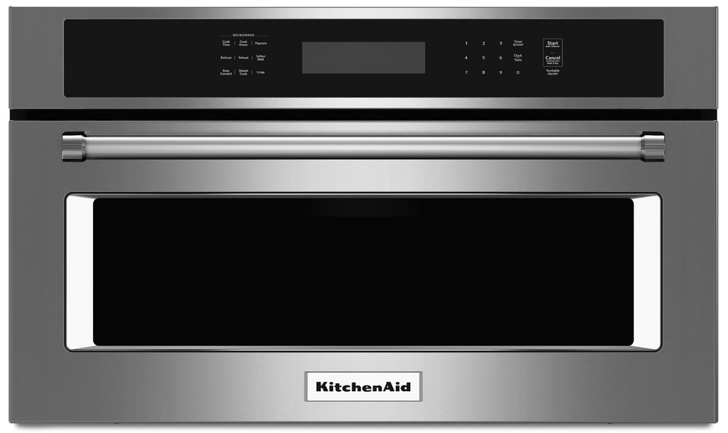 KitchenAid KMBP100ESS 30 inch Built-In Microwave Oven with 1.4 cu. ft. Capacity, Convection Cooking, Sensor Steam Cycle, Halogen Interior Light and Speed Cook in Stainless Steel