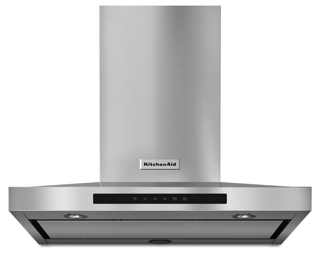 KitchenAid KVWB600 30 inch Chimney Wall Hood with 585 CFM, LED Lighting, Perimeter Ventilation, Automatic Turn On, Removable Filters