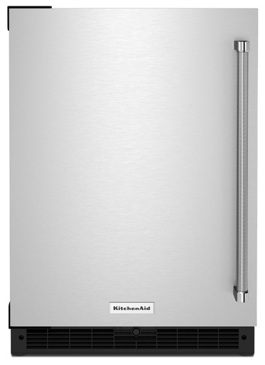[KURL114KSB] KitchenAid KUR114K 24 inch Undercounter Compact Refrigerator with 5 cu. ft. Capacity, Interior LED Lights, Automatic Defrost, Built-In or Freestanding (Stainless Steel, Left Hinge)