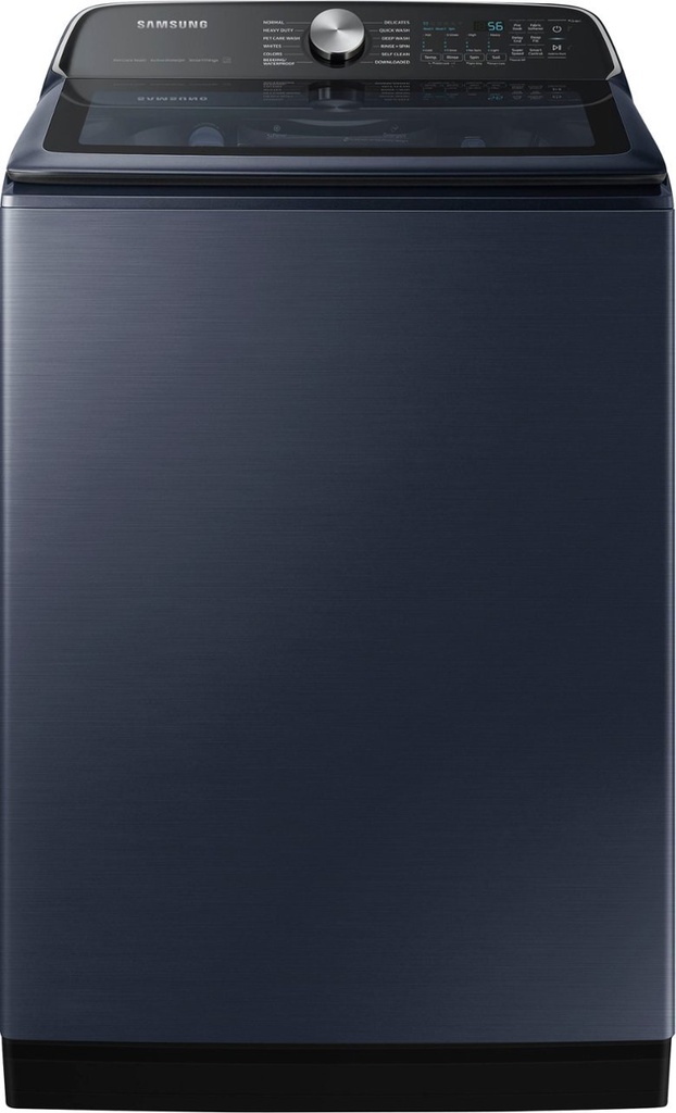 Samsung WA54CG7150AD 28 inch Smart Top Load Washer with 5.4 cu. ft. Capacity, Pet Care Solution, Super Speed Wash, Active WaterJet and Deep Fill in Brushed Navy