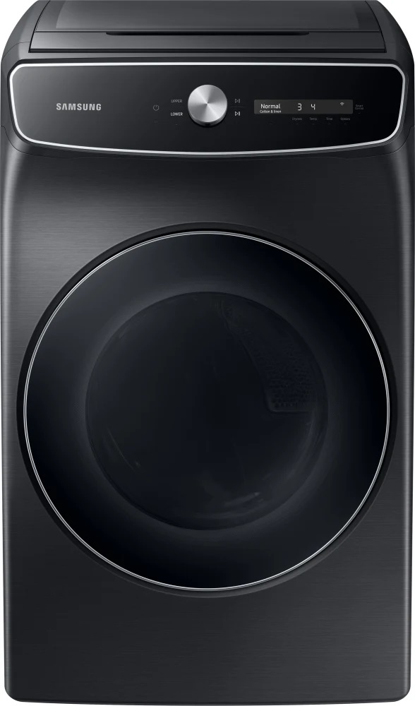Samsung DVG60A9900V 27 inch Smart Gas Dryer with 7.5 cu. ft. Capacity, FlexDry, AI Powered Smart Dial, Super Speed Dry, Steam Sanitize+, in Brushed Black