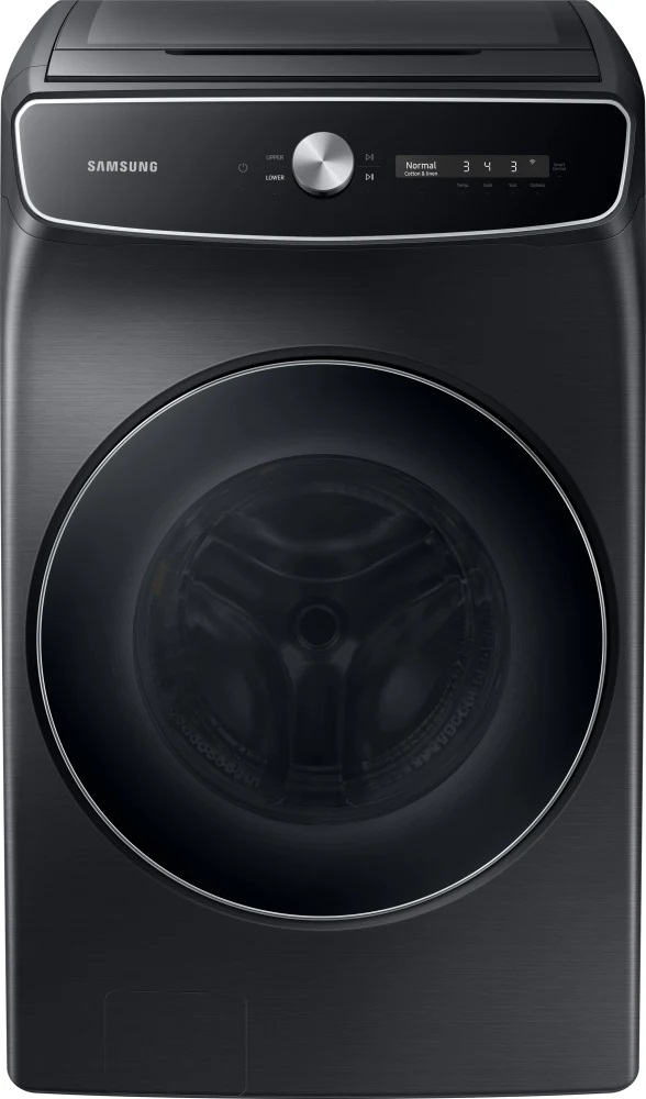 Samsung WV60A9900AV 27 inch Smart Front Load Washer with 6 cu. ft. Capacity, FlexWash, AI Powered Smart Dial, and Super Speed Wash, in Brushed Black