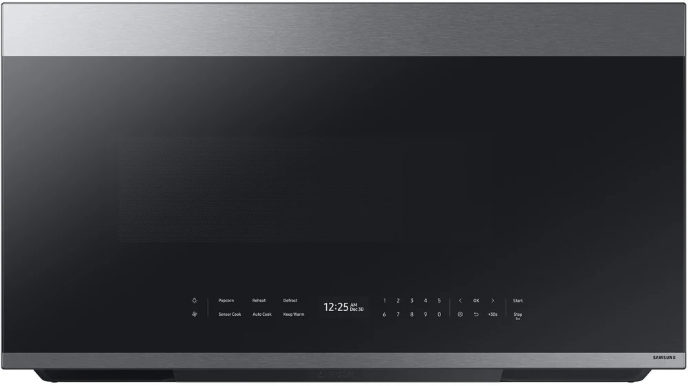 Samsung ME21D6700 30 inch Bespoke Smart Over-the-Range Microwave with 2.1 cu. ft., Auto Connectivity, LCD Display and Ceramic Enamel Interior