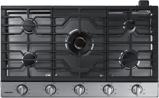 [NA36N7755TS] Samsung NA36N7755T 36 inch Smart Gas Cooktop with 22K True Dual Power Burner, Analog Controls with Digital Wi-Fi, Cast iron Griddle (Stainless Steel)