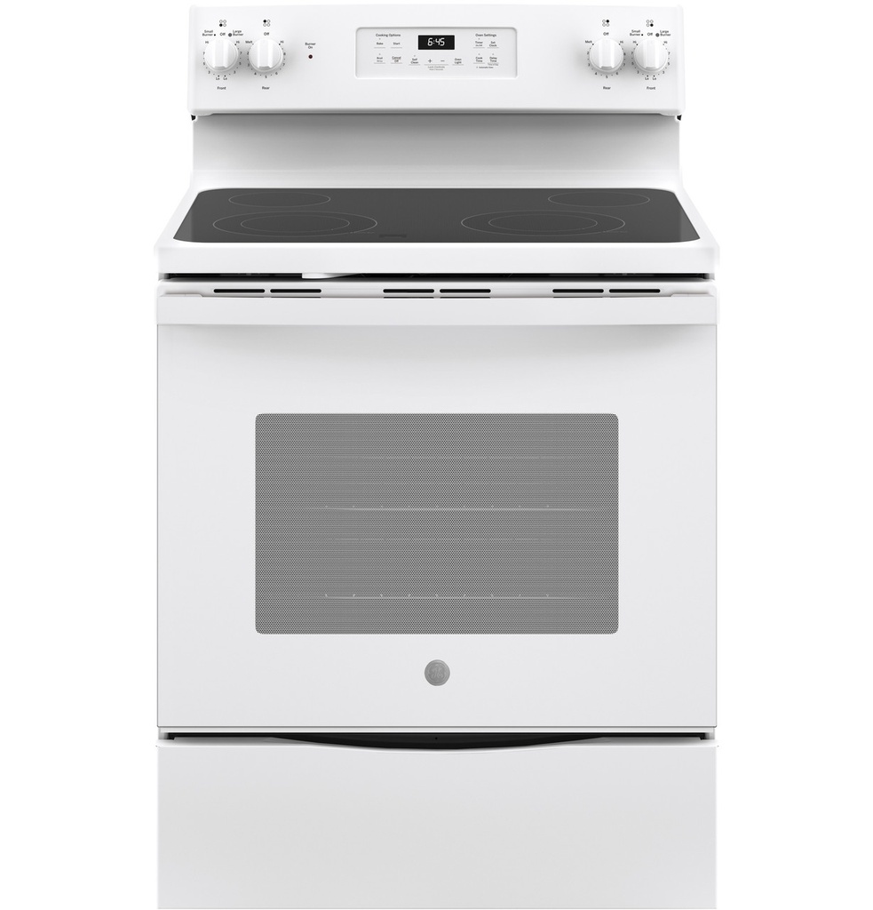 GE JB645 30 inch Freestanding Electric Range with 4 Elements, 5.3 cu. ft. Oven Capacity, Self Clean and Ceramic Glass Cooktop