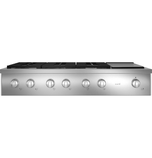 [CGU486P2TS1] Cafe CGU486P 48 inch Commercial-Style Gas Rangetop with 6 Burners, Griddle, Cast Iron Continuous Grates, ADA Compliant (Stainless Steel)
