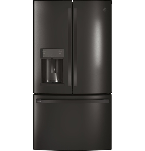 [PFE28KBLTS] GE Profile PFE28K 36 inch French Door Refrigerator with 27.7 cu. ft. Capacity, Twinchill Evaporators and Hands-Free AutoFill (Black Stainless Steel)