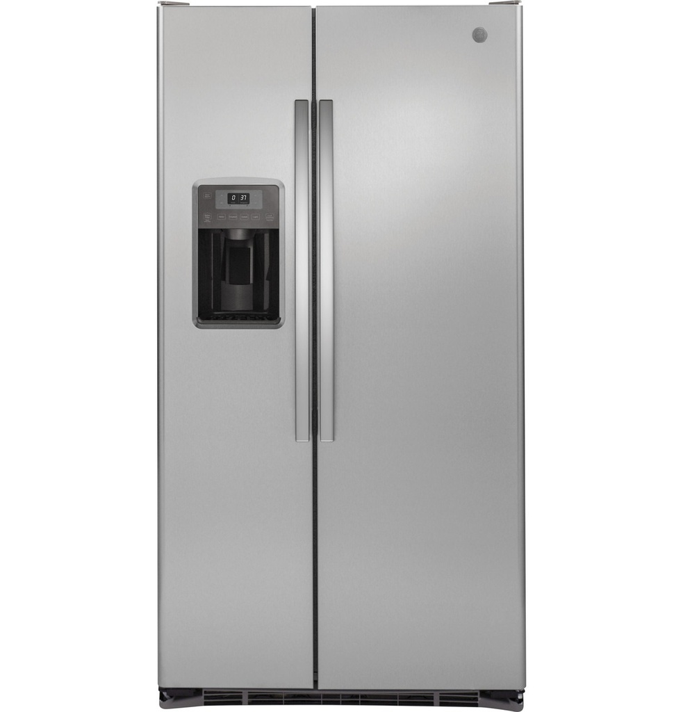 GE GZS22D 36 inch Counter-Depth Side-By-Side Refrigerator with 21.9 Cu. Ft. Capacity, LED Lighting and Adjustable Glass Shelves