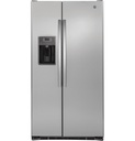 GE GZS22D 36 inch Counter-Depth Side-By-Side Refrigerator with 21.9 Cu. Ft. Capacity, LED Lighting and Adjustable Glass Shelves