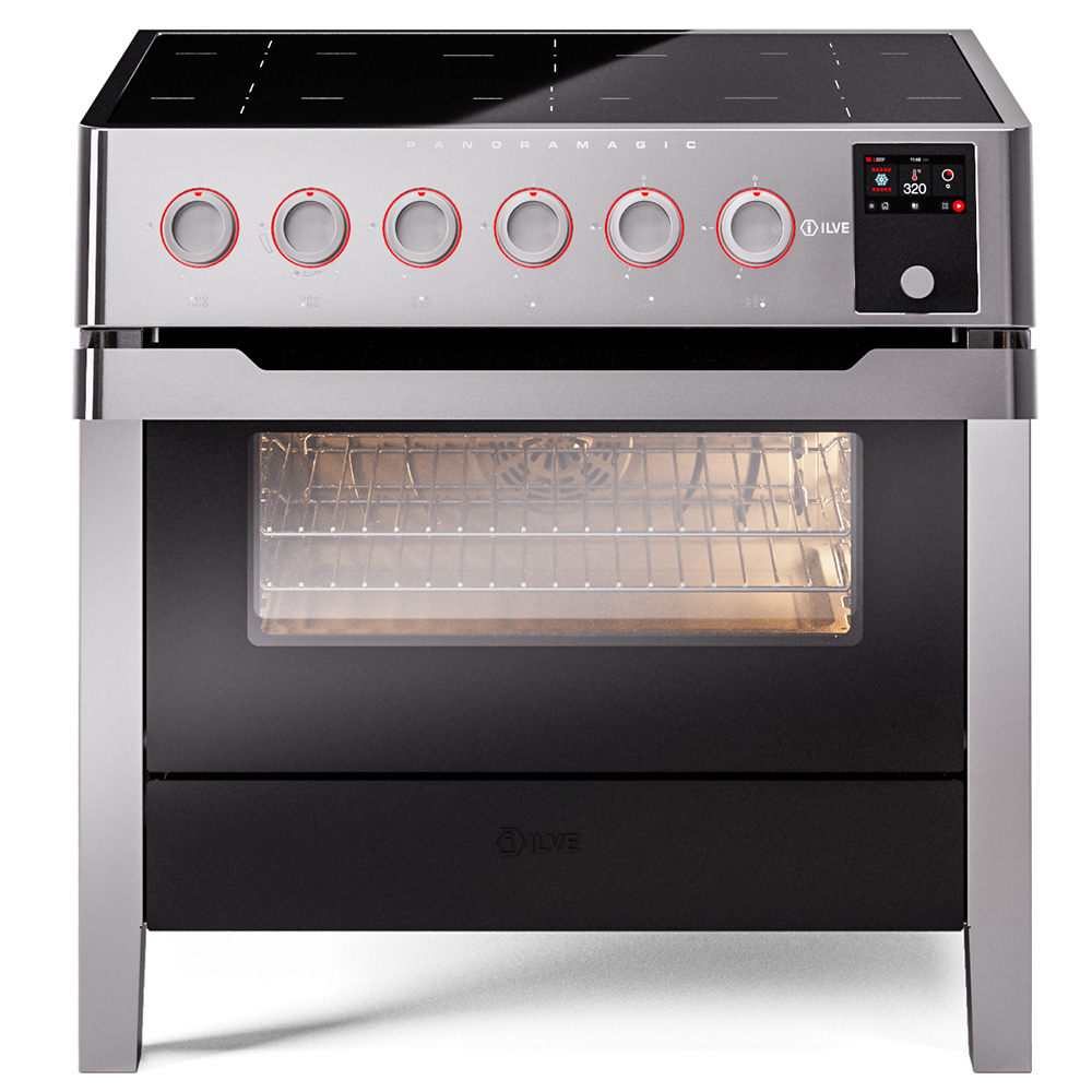 ILVE UPMI09S3SS Panoramagic 36 inch Induction Range with 6 Elements, 3.5 cu. ft. Oven Capacity (Stainless Steel)
