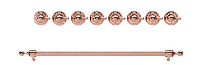 ILVE Copper Knobs and Handle Bundle for 36 inch Nostalgie Dual Fuel 