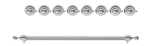 [EN36C6111] ILVE Chrome Knobs and Handle Bundle for 36 inch Nostalgie Dual Fuel