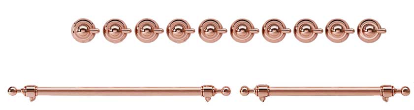 ILVE Copper Knobs and Handles Bundle for 40 inch Nostalgie Dual Fuel