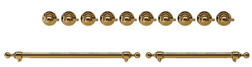 ILVE Brass Knobs and Handles Bundle for 40 inch Nostalgie Dual Fuel