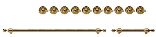 [EN48G62211] ILVE Brass Knobs and Handles Bundle for 48 inch Nostalgie Dual Fuel with Frenchtop
