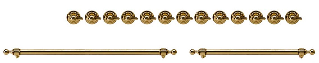 ILVE Brass Knobs and Handles Bundle for 60 inch Nostalgie Dual Fuel with Griddle
