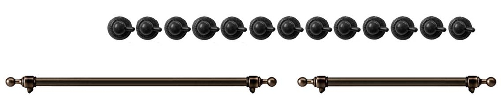 ILVE Burnished Knobs and Handles Bundle for 60 inch Nostalgie Dual Fuel with Griddle