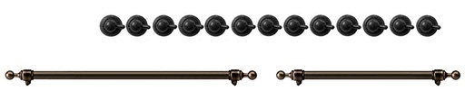 [EN60B92211] ILVE Burnished Knobs and Handles Bundle for 60 inch Nostalgie Dual Fuel with Griddle
