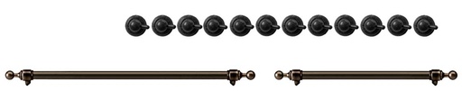 [EN60B82211] ILVE Burnished Knobs and Handles Bundle for 60 inch Nostalgie Dual Fuel with Griddle/Frenchtop