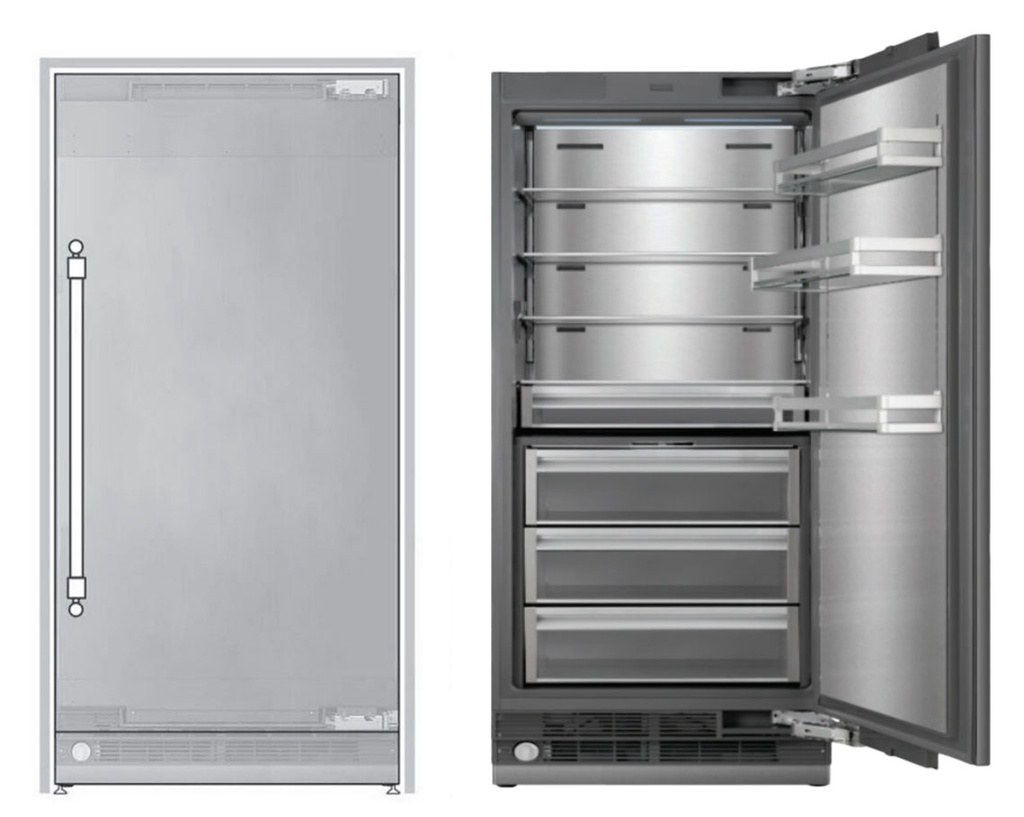 ILVE URFC36SNW 36 inch Refrigerator Column with 20.1 cu. ft. Capacity, Internal Water Dispenser, Reversible Door, Panel Ready
