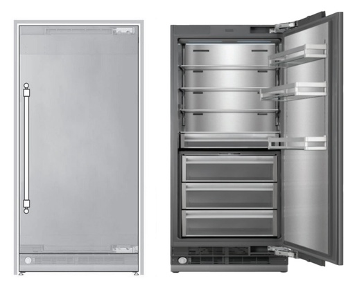 [URFC36SNWPRY] ILVE URFC36SNW 36 inch Refrigerator Column with 20.1 cu. ft. Capacity, Internal Water Dispenser, Reversible Door, Panel Ready