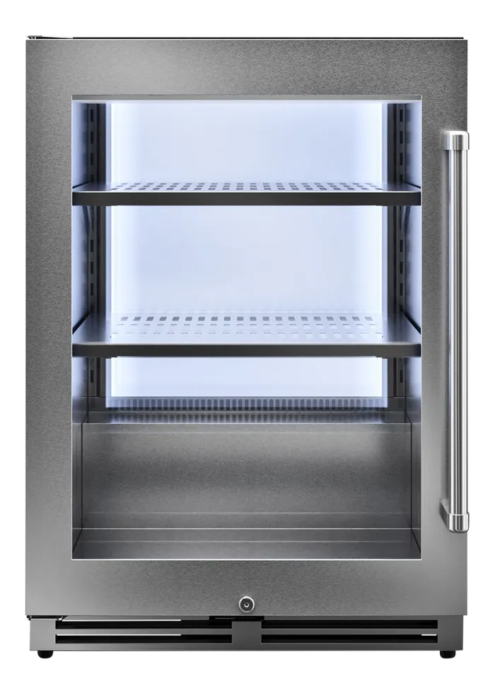 Thor Kitchen TBR24U 24 inch Undercounter Beverage Center with 5.3 cu. ft. Capacity, Triple Pane Glass, in Stainless Steel