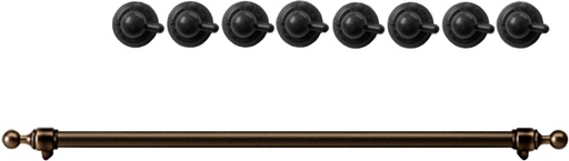 [EN36BI6111] ILVE Burnished Knobs and Handle Bundle for 36 inch Nostalgie Induction