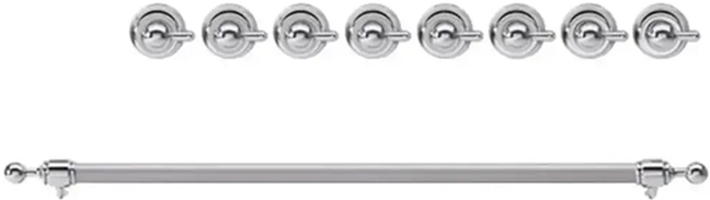 ILVE Chrome Knobs and Handle Bundle for 36 inch Nostalgie Induction