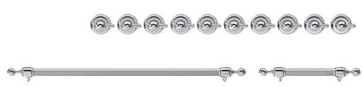 [EN48CI621111] ILVE Chrome Knobs and Handle Bundle for 48 inch Nostalgie Induction