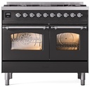 ILVE UPD406NMPMGC Nostalgie II 40 inch Dual Fuel Range Chrome Trim Bundle Including Chrome Knobs and Handles (Limited Edition)