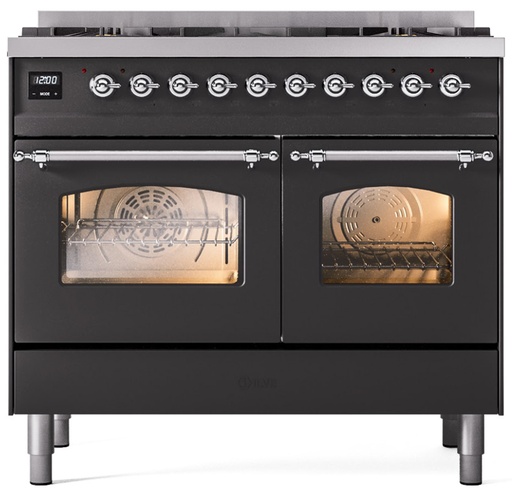 [UPD406NMPMGC] ILVE UPD406NMPMGC Nostalgie II 40 inch Dual Fuel Range Chrome Trim Bundle Including Chrome Knobs and Handles (Limited Edition)