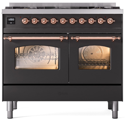 [UPD406NMPMGP] ILVE UPD406NMPMGP Nostalgie II 40 inch Dual Fuel Range Copper Trim Bundle Including Copper Knobs and Handles (Limited Edition)