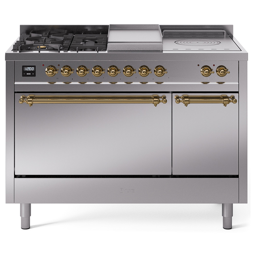 ILVE UP48F Nostalgie II 48 inch Dual Fuel Range with 5.02 cu. ft. Total Double Oven Capacity