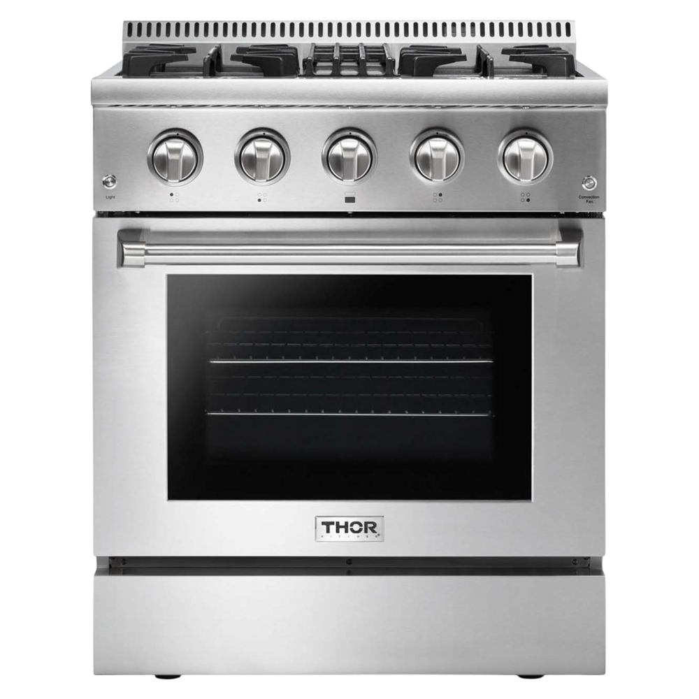 Thor Kitchen HRG3080U 30 inch Freestanding Professional Gas Range with 4 Burners, 4.2 cu. ft. Oven Capacity, in Stainless Steel