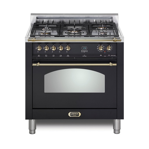 Lofra G500 30 inch Dolcevita Series Freestanding Dual Fuel Range with 5 Sealed Brass Burners, 3 cu. ft. Oven Capacity and True European Convection