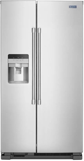 Maytag MSS25C4MG 36 inch Side-By-Side Refrigerator with 24.51 cu. ft. Capacity, Exterior Ice and Water Dispenser and BrightSeries LED Lighting