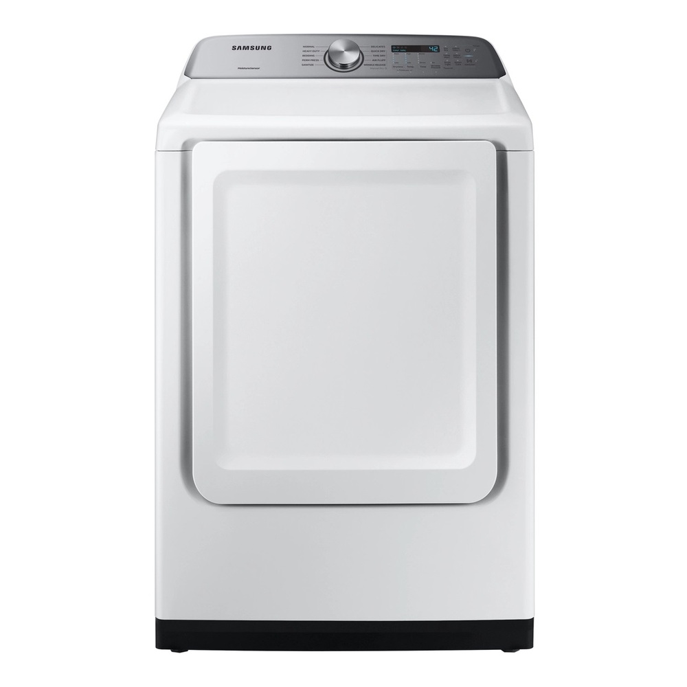Samsung DVG50R5200W 27 inch Front Load Gas Dryer with 7.4 cu. ft. Capacity, 10 Drying Cycles, Sensor Dry and Smart Care in White
