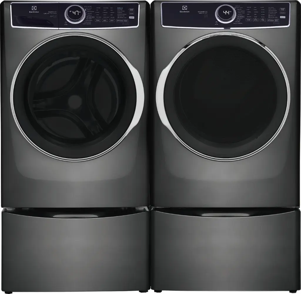 ELFW7637AT-Shown-with-Dryer-on-Pedestals