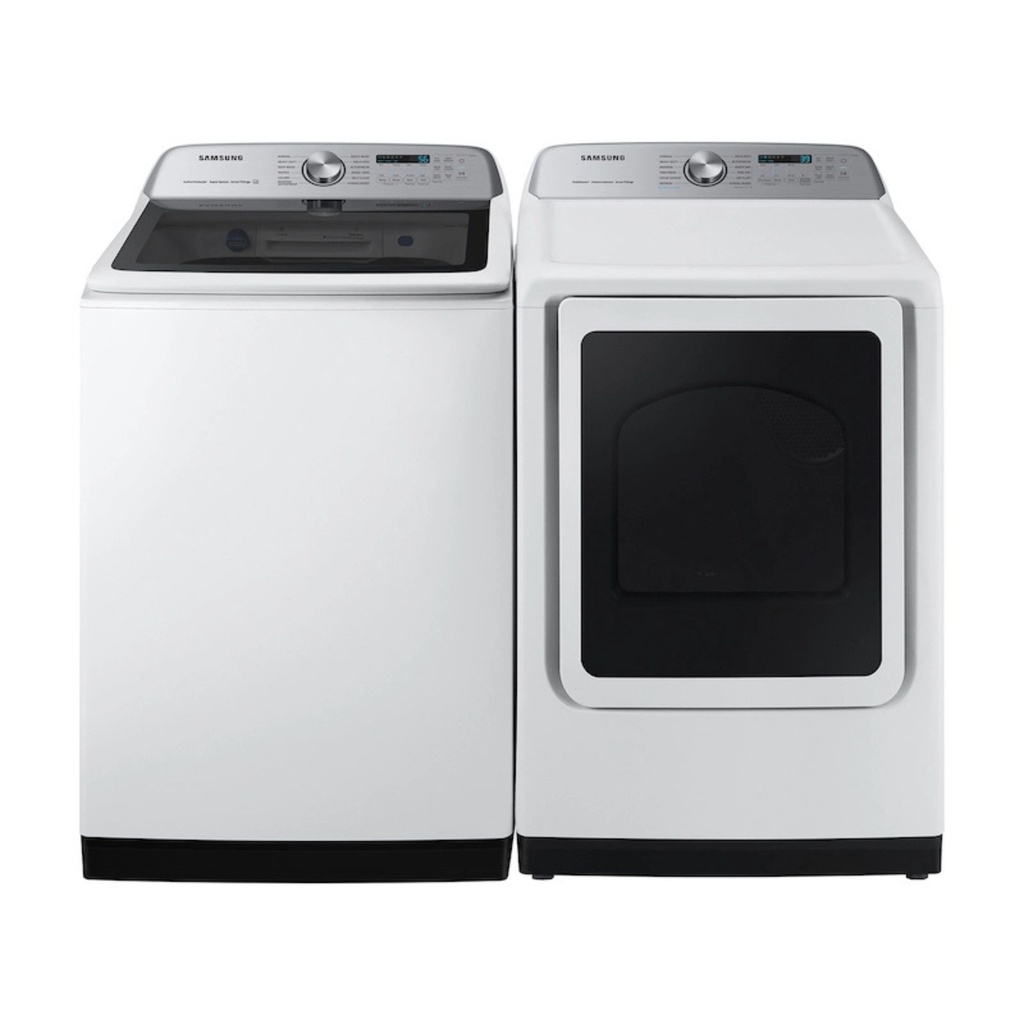 Samsung-DVG52A5500W-front view with matching washer