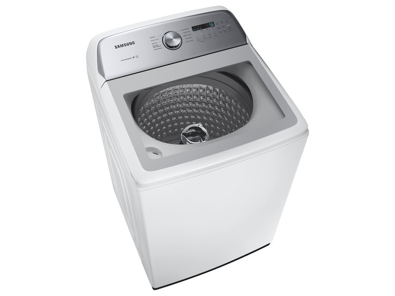Samsung-WA49B5205AW-left tilted view with lid open