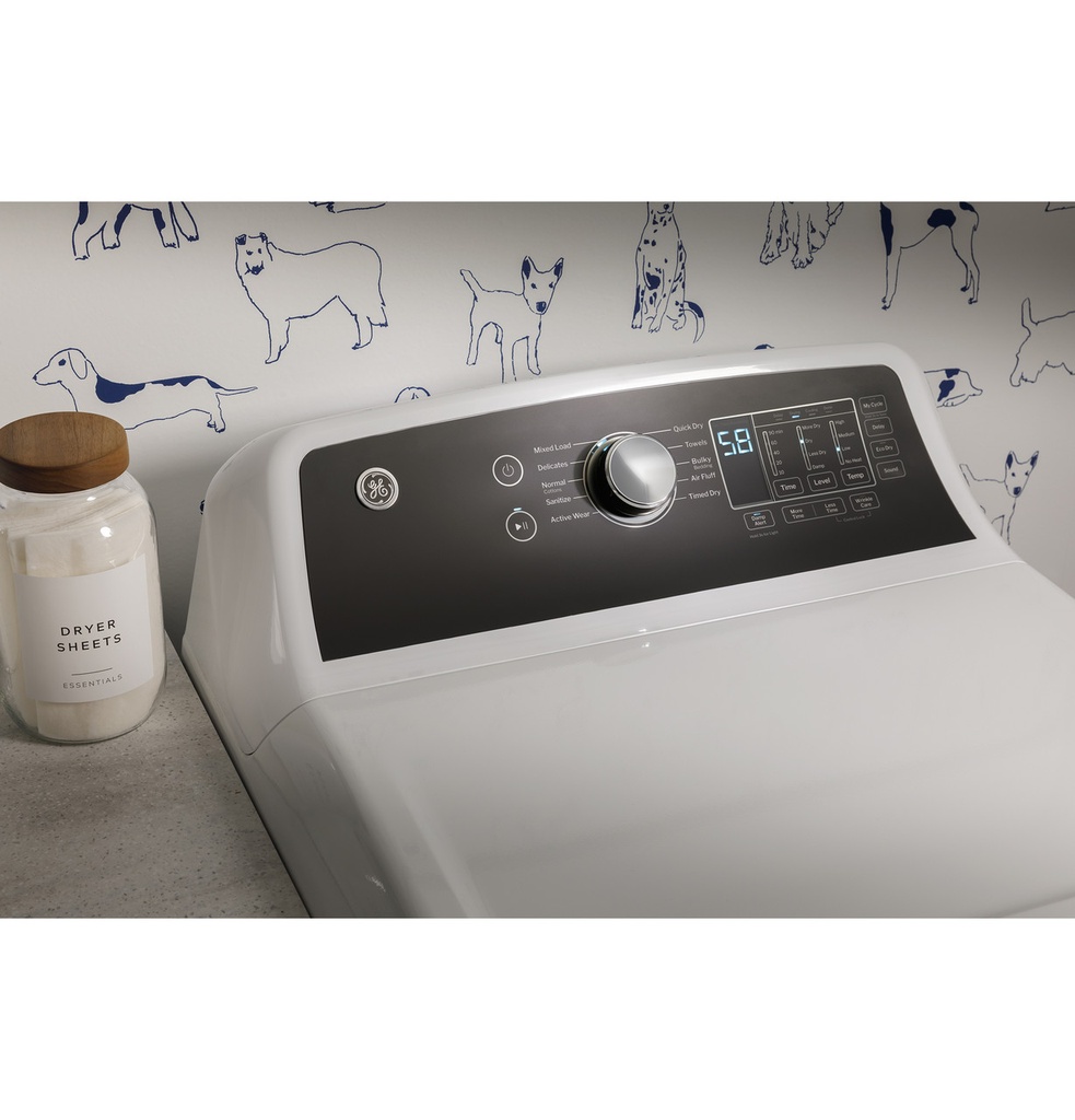 GTD58GBSVWS top view of control panel