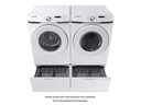 Samsung-WF45T6000AW-front view washer with matching dryer with open pedestal
