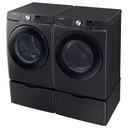 Samsung-WF51CG8000AV-right angle view with matching dryer and pedestal