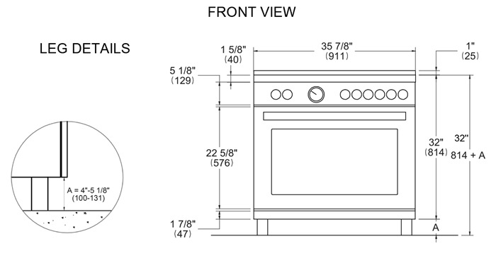 Bertazzoni-PRO366BCFGMXT-dimensions