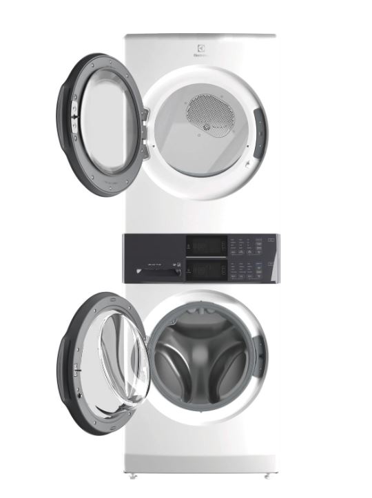 Electrolux ELTG7300AW 27 inch Laundry Tower Single Unit Front Load 4.4 Washer & 8 cu. ft. Gas Dryer Capacity, LuxCare Wash, in White 