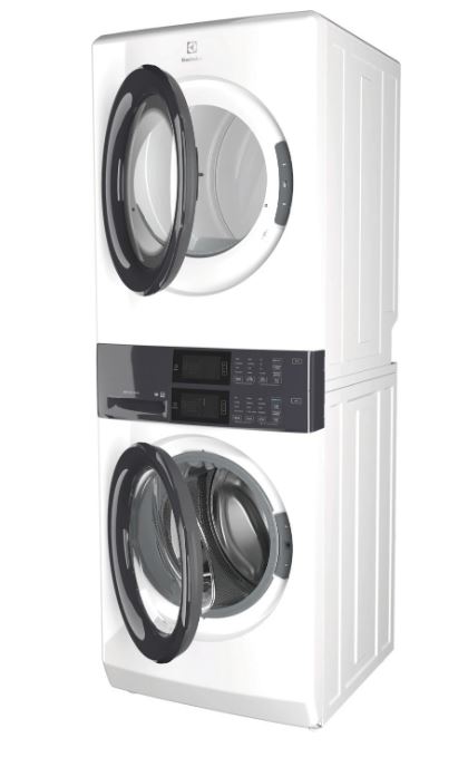 Electrolux ELTG7300AW 27 inch Laundry Tower Single Unit Front Load 4.4 Washer & 8 cu. ft. Gas Dryer Capacity, LuxCare Wash, in White 