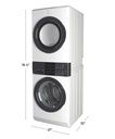 Electrolux ELTE7300AW 27 inch Laundry Tower Single Unit Front Load 4.4 Washer & 8 cu. ft. Electric Dryer Capacity, LuxCare, in White