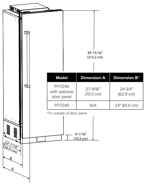 Viking FFI7240W 7 Series 24 inch Custom Panel Fully Integrated All Freezer with 12.2 cu. ft. Capacity
